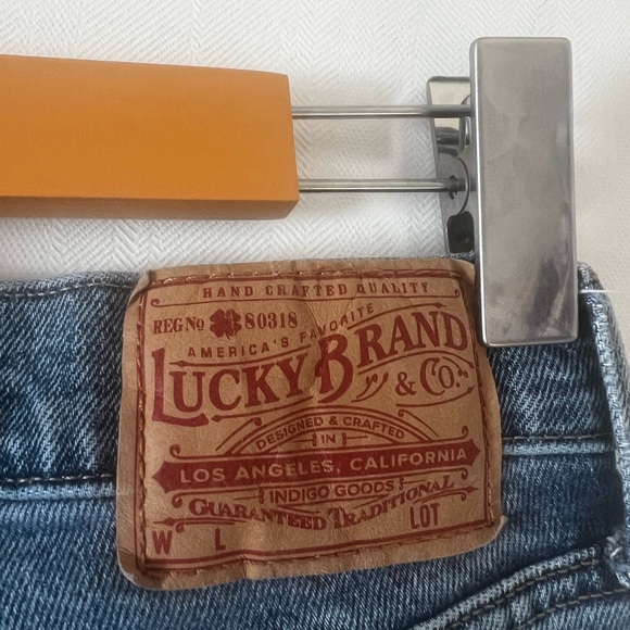 Lucky Brand Women's Distressed Dark Blue Straight Jeans - Picture 3 of 4